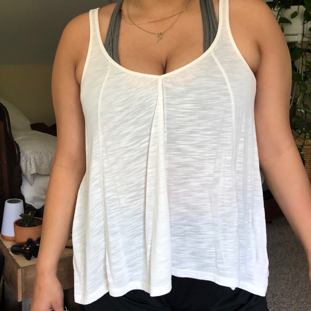 Flowy white tank